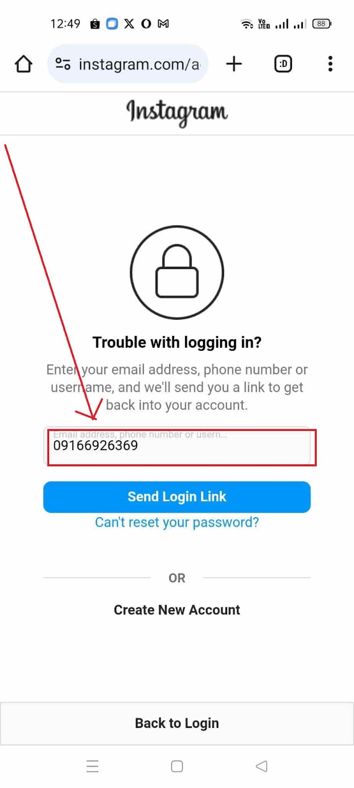 How To Reactivate Your Instagram Account If It Is Disabled - Enter Phone Number