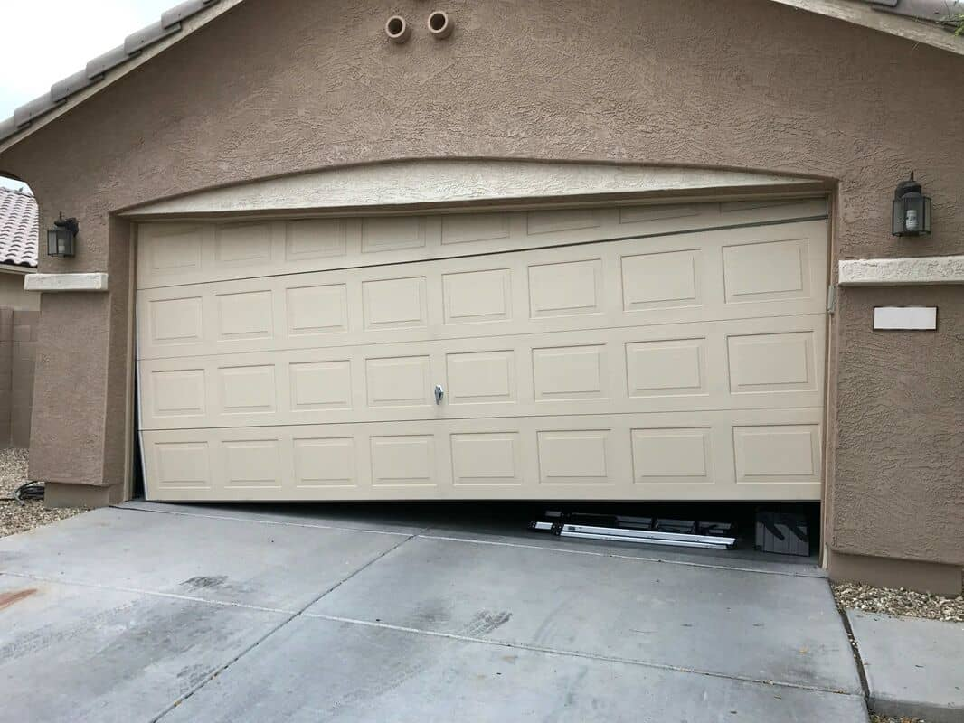 garage door off track