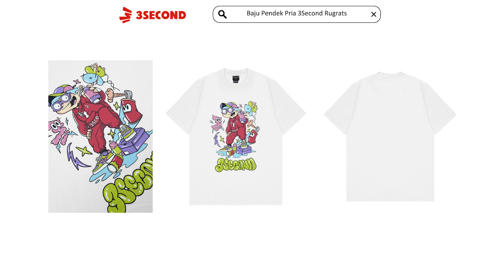 Baju Pendek Pria Putih