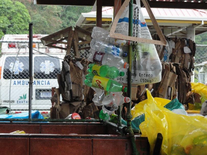 A group of plastic bottles and bags