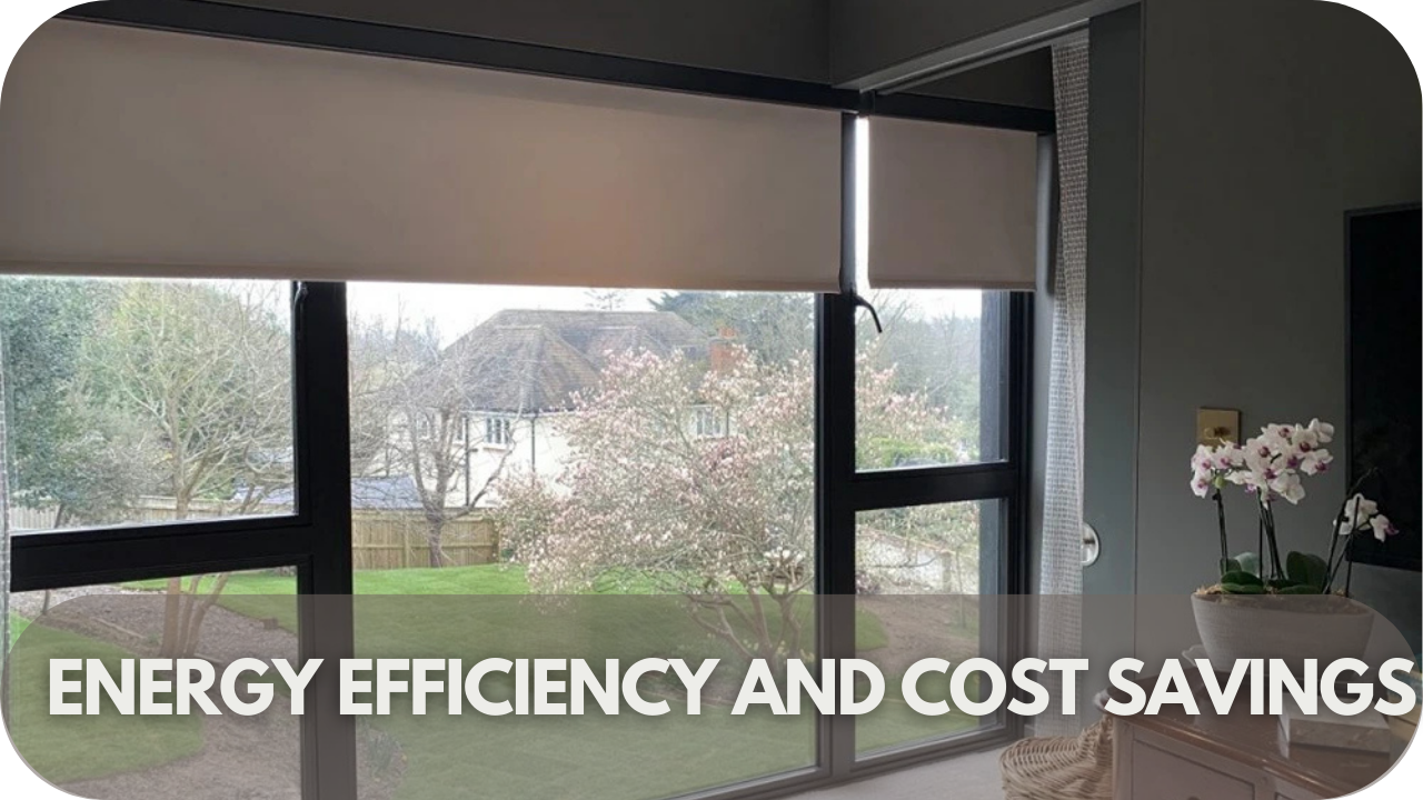 Motorised blinds reducing energy use and cutting costs.