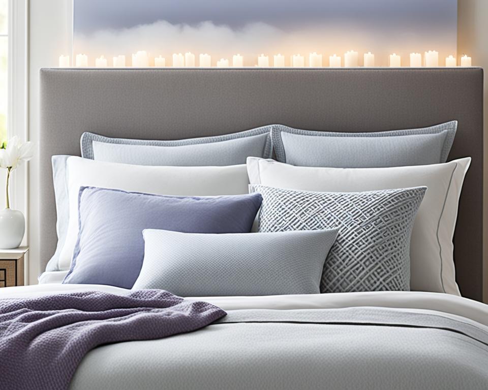 a subtle mist and spray hovering above the pillow area