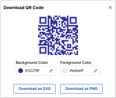 Download your QR code in PNG or SVG