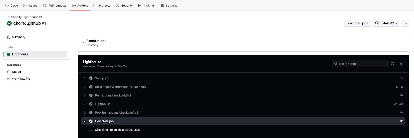 Surveiller les performances de votre thème Shopify avec les Github actions et Lighthouse - 15