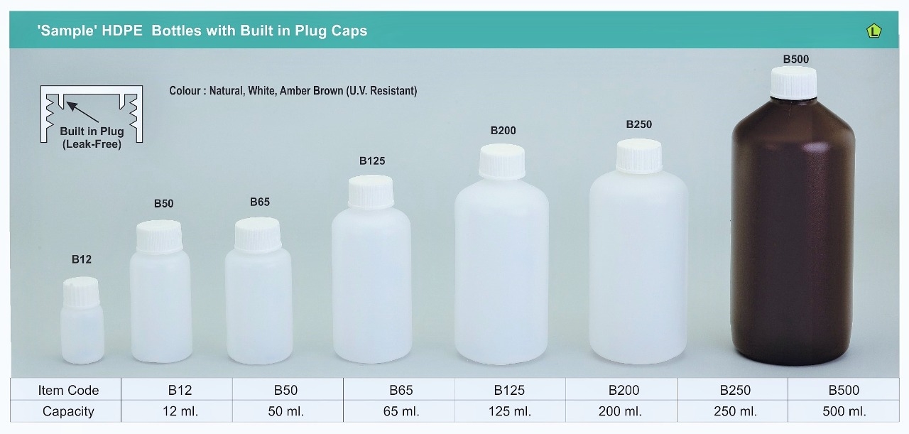 sample HDPE bottles