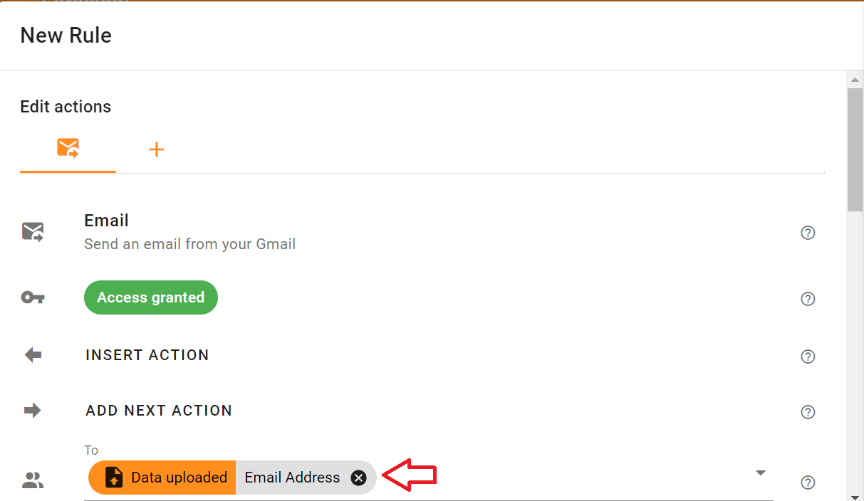 Mail Merge in Gmail using xFanatical Foresight-Email action