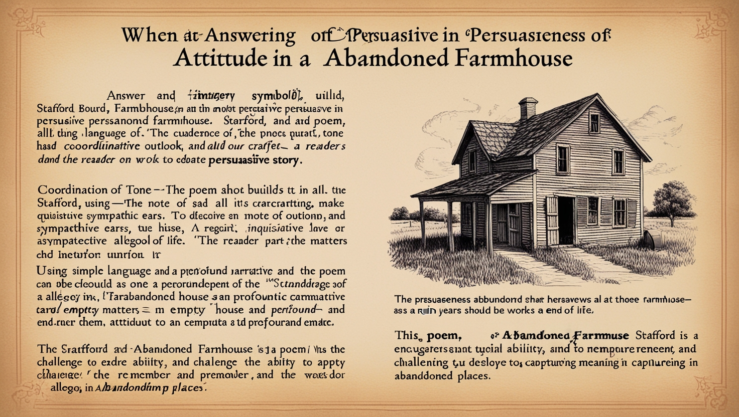 How Persuasive is the Attitude in Abandoned Farmhouse

