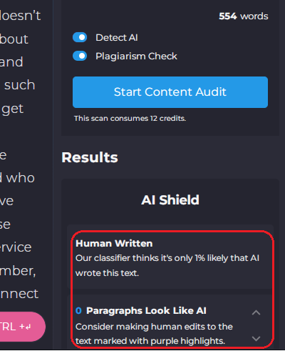 AI content shield output