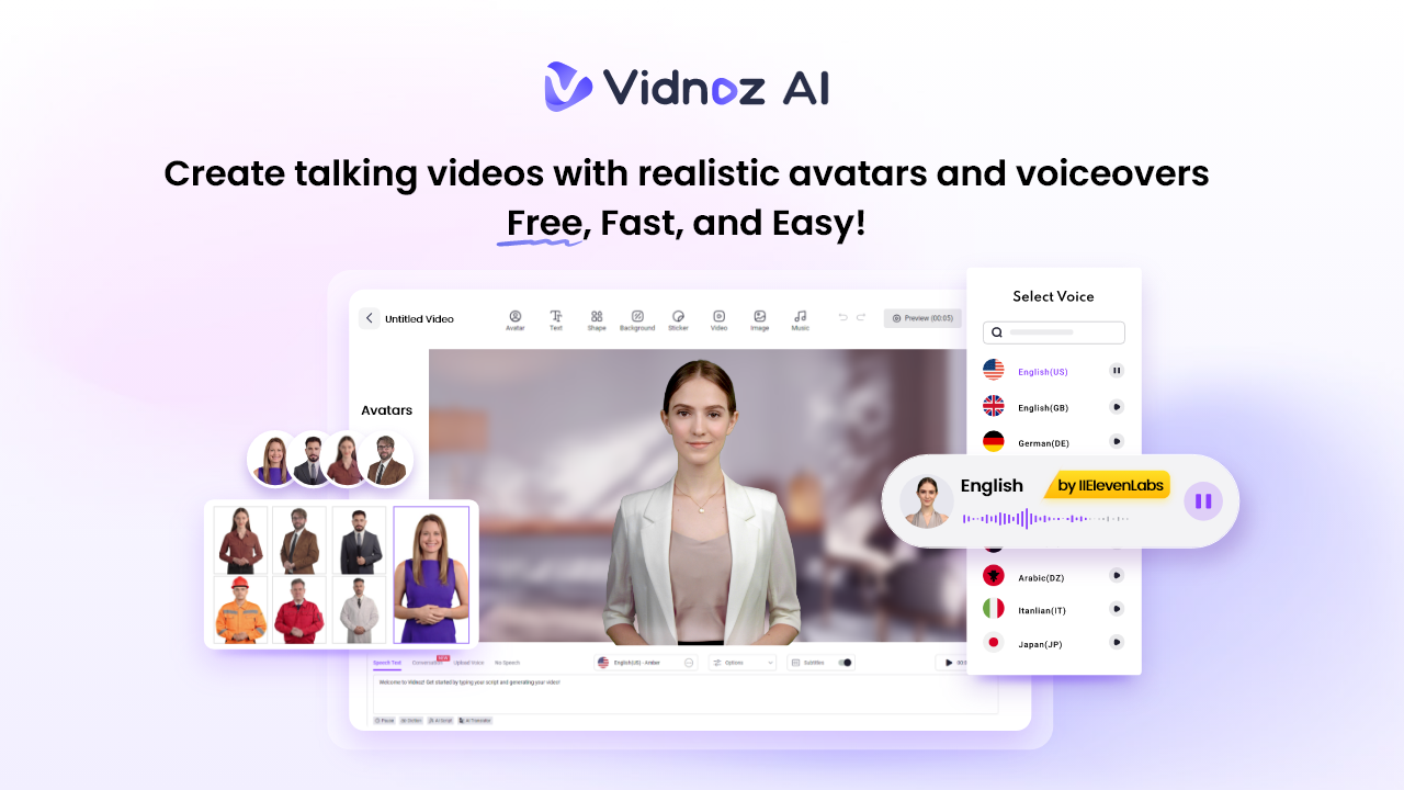 Vidnoz AI User Interface