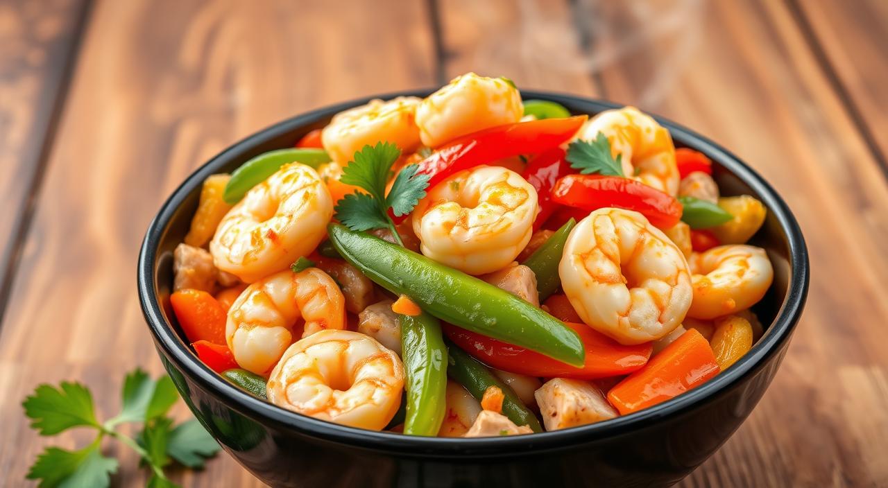 shrimp and chicken stir fry