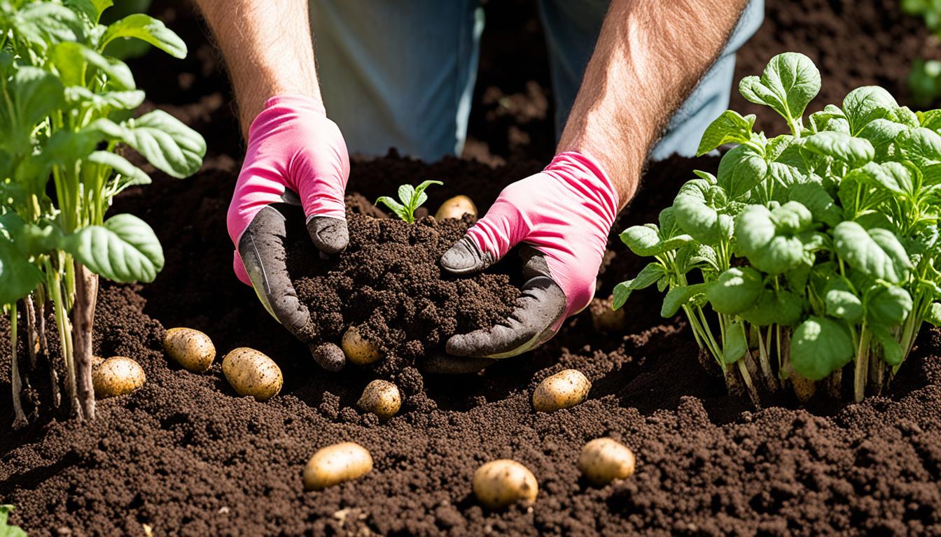 Planting potato tubers