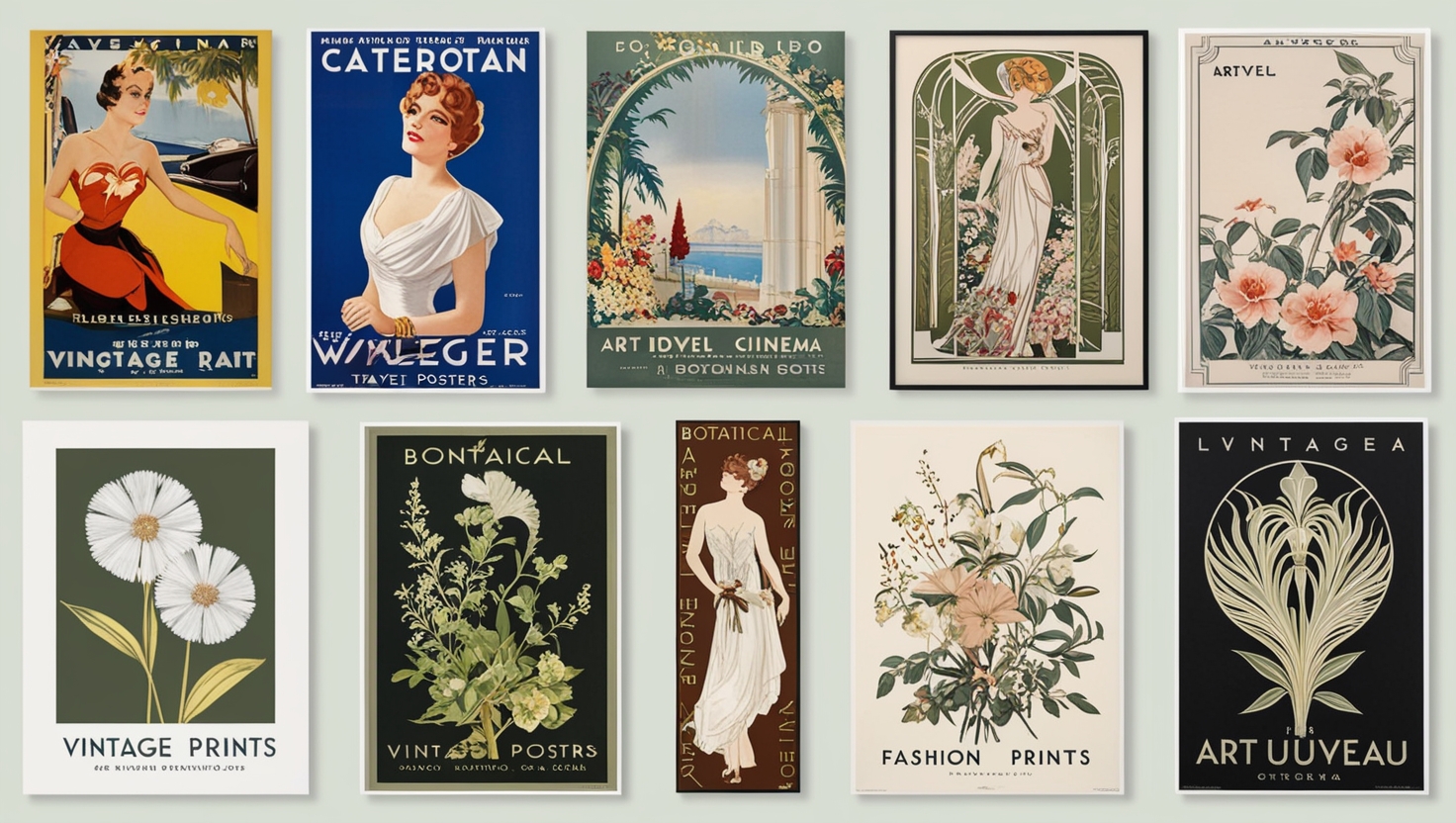 vintage prints for wall art