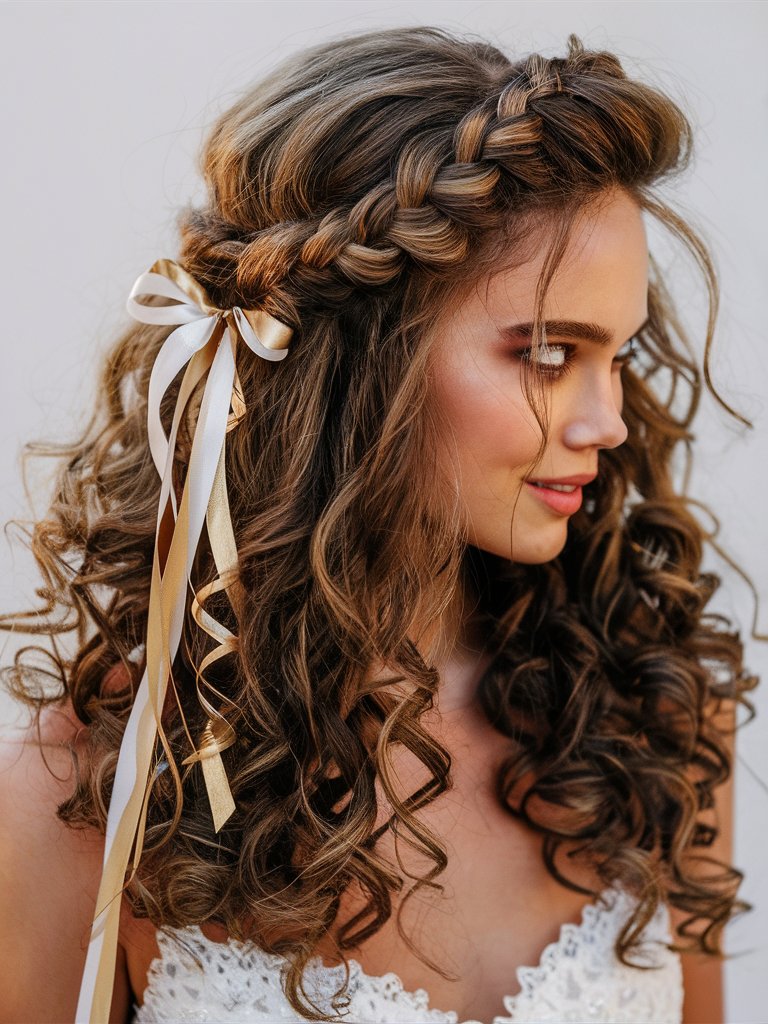 7. Milkmaid Braids for Curly Hair