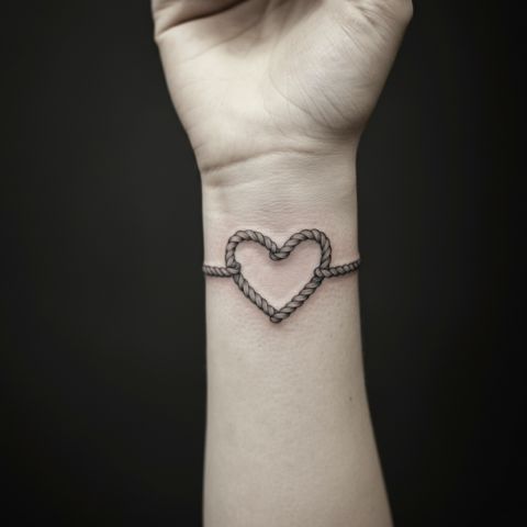 Heart-Shaped Rope Tattoo
