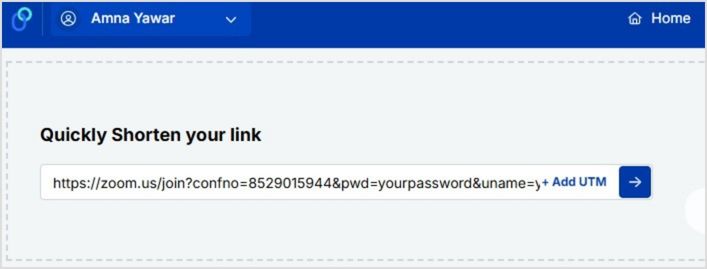 Shorten Zoom link