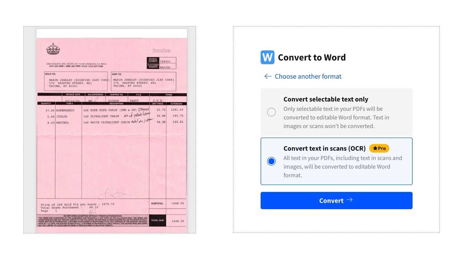 SmallPDF Image to Word - Nanonets