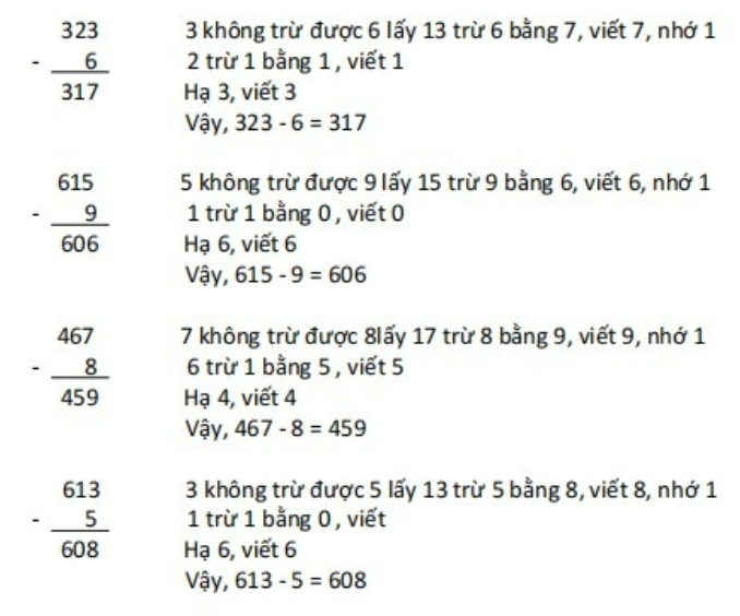 BÀI 83. PHÉP TRỪ( CÓ NHỚ) TRONG PHẠM VI 1000