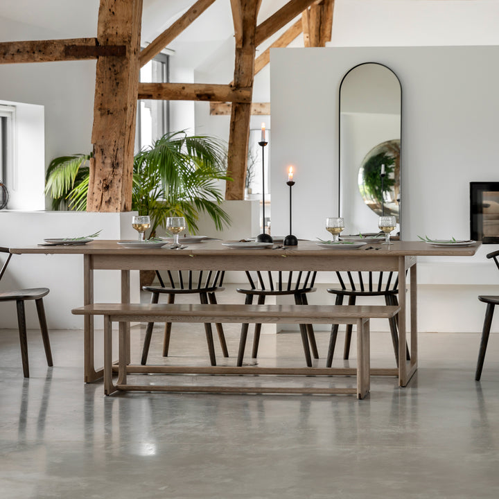 Smoked Fixed Top Dining Table