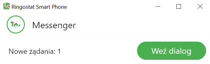Ringostat Smart Phone, zakładka Messenger, próśba o kontakt