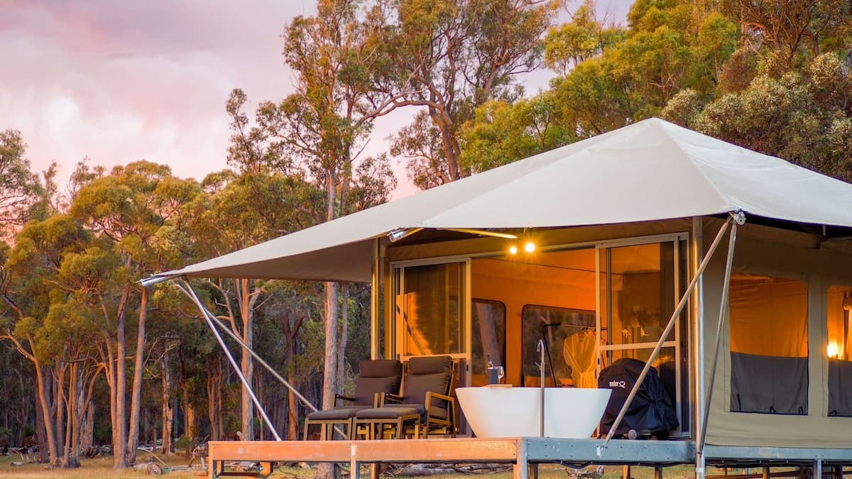 Exterior of the Eco Tents in Bridgetown and Pemberton