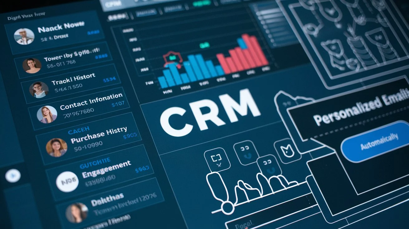 CRM platform automatically managing customer relationships and sending personalized emails