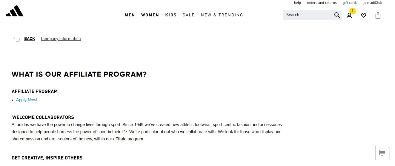 Adidas influencer program
