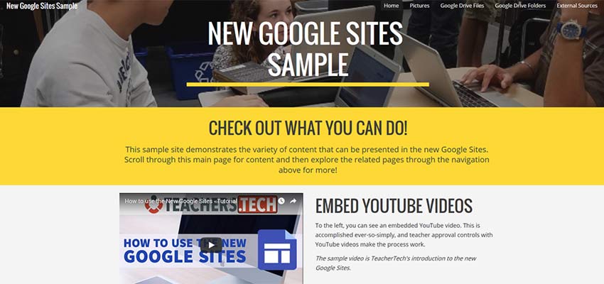 exemples de sites google