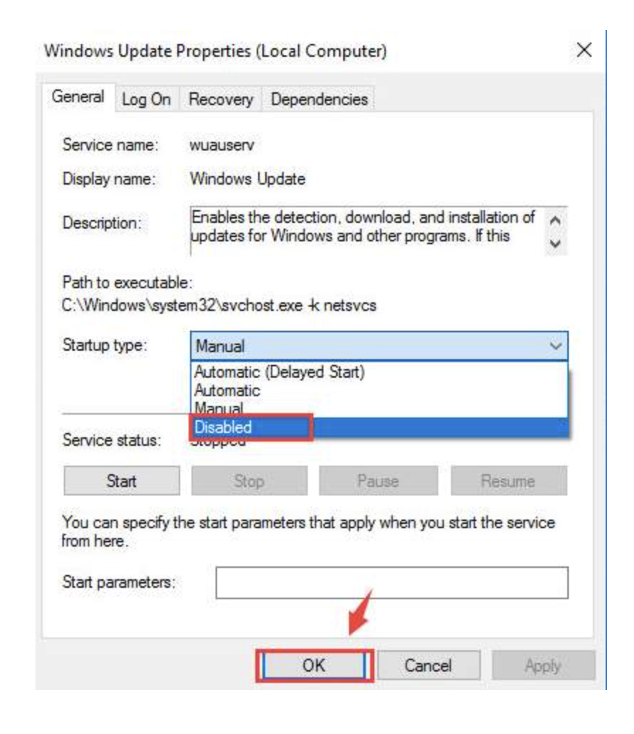 Disabled Windows Update