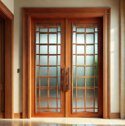 Double Door with Glass Inserts