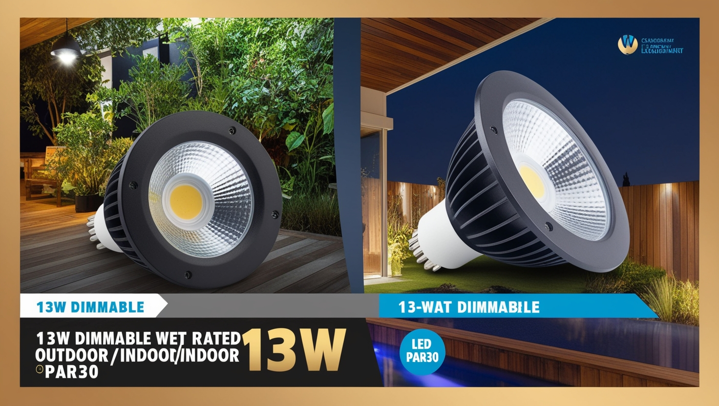 13W Dimmable Wet Rated Outdoor/Indoor LED PAR30 