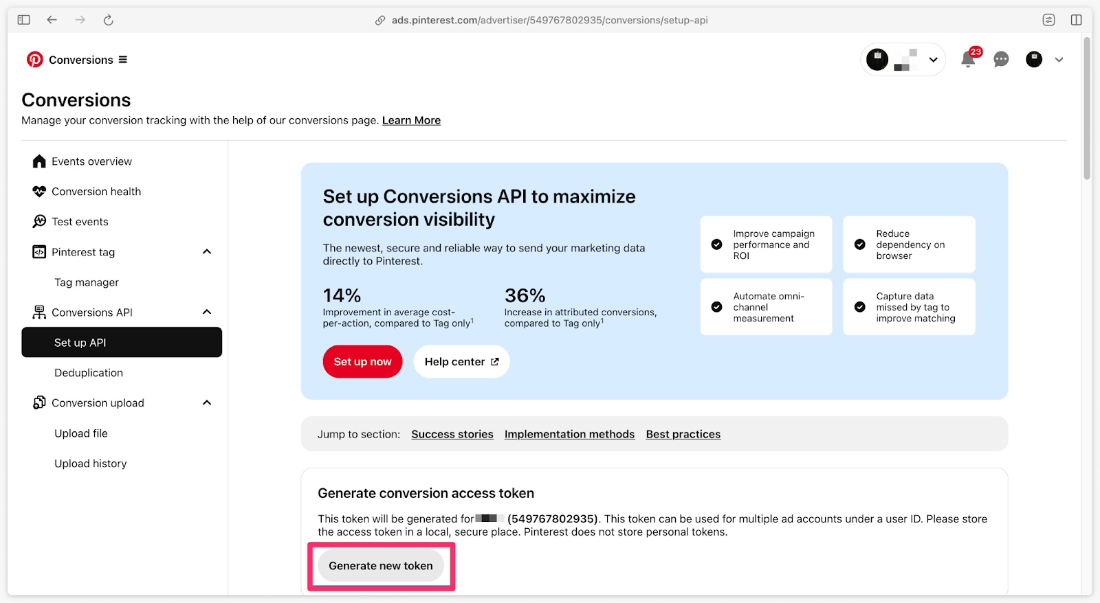 track your Pinterest conversions with API