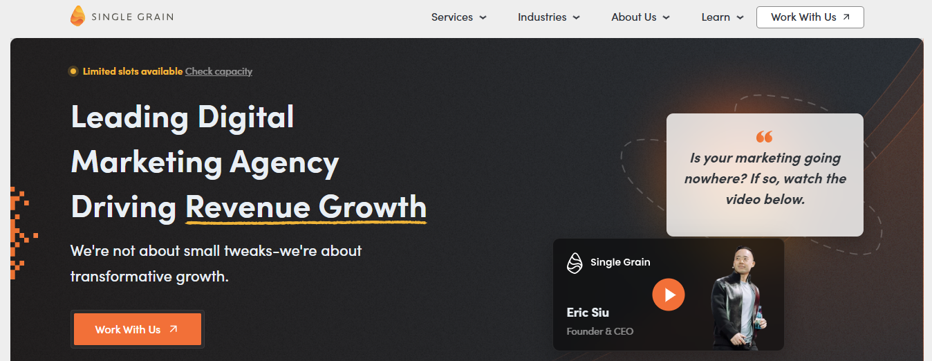 Single Grain: Content Marketing Agencies SaaS