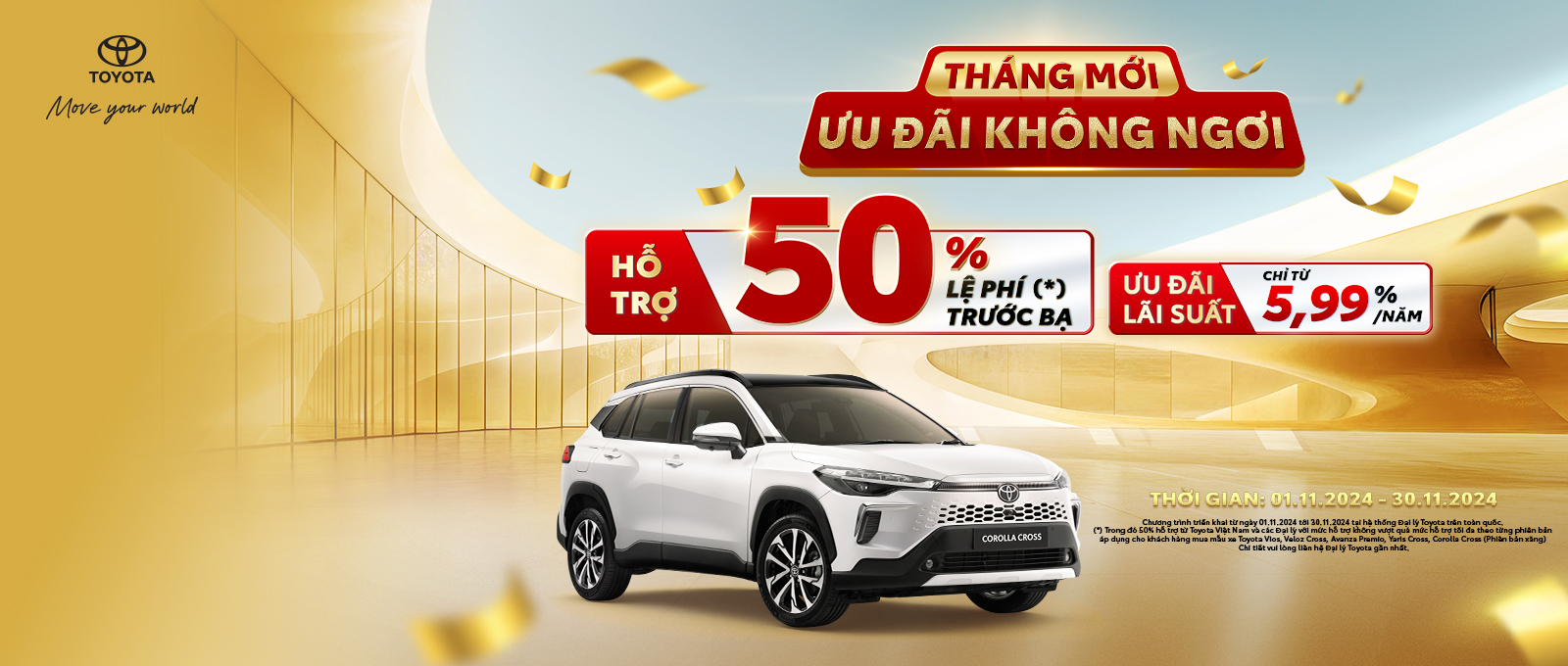 Khách hàng mua xe Yaris Cross trong tháng 11 sẽ được giảm 50% lệ phí trước bạ