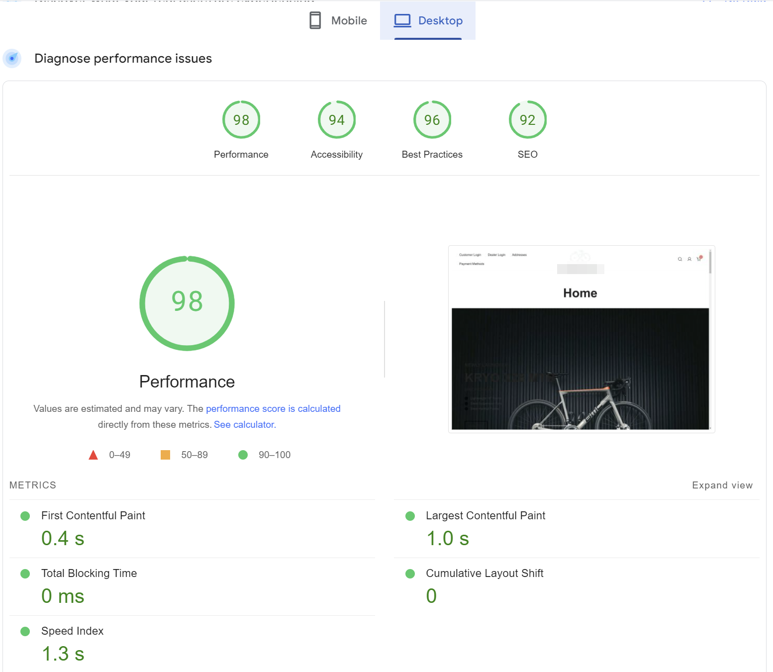 Botiga Theme for WooCommerce Speed