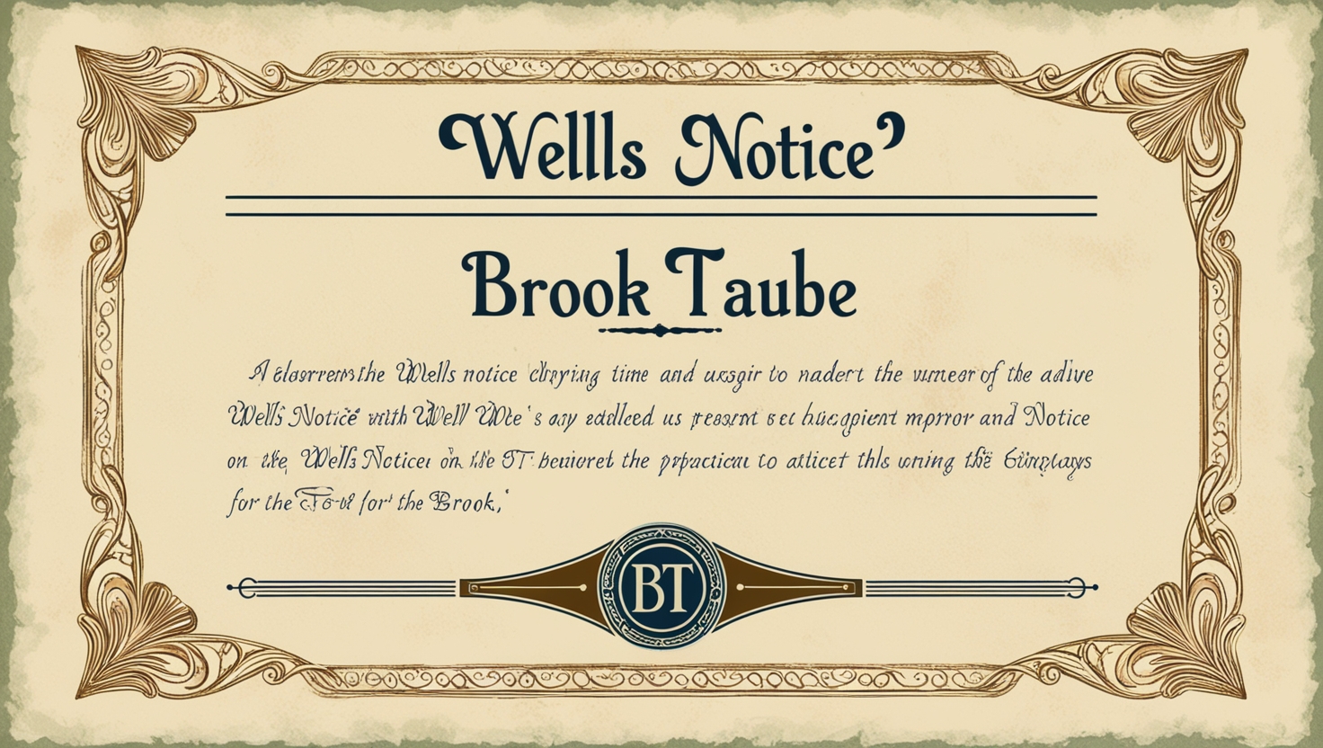 Brook Taube Wells Notice