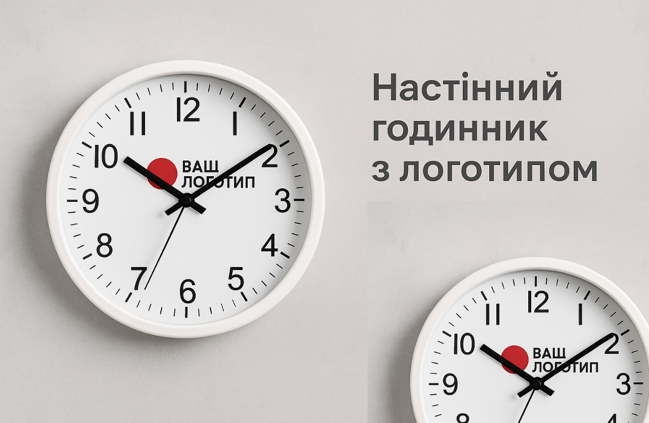 настінний годинник з логотипом
