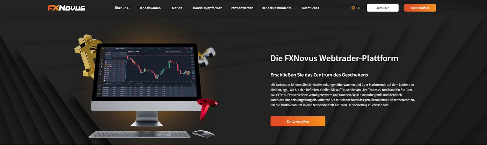 Besuchen Sie die Handelsplattform-Seite von FXNovus für weitere Informationen zur Plattform