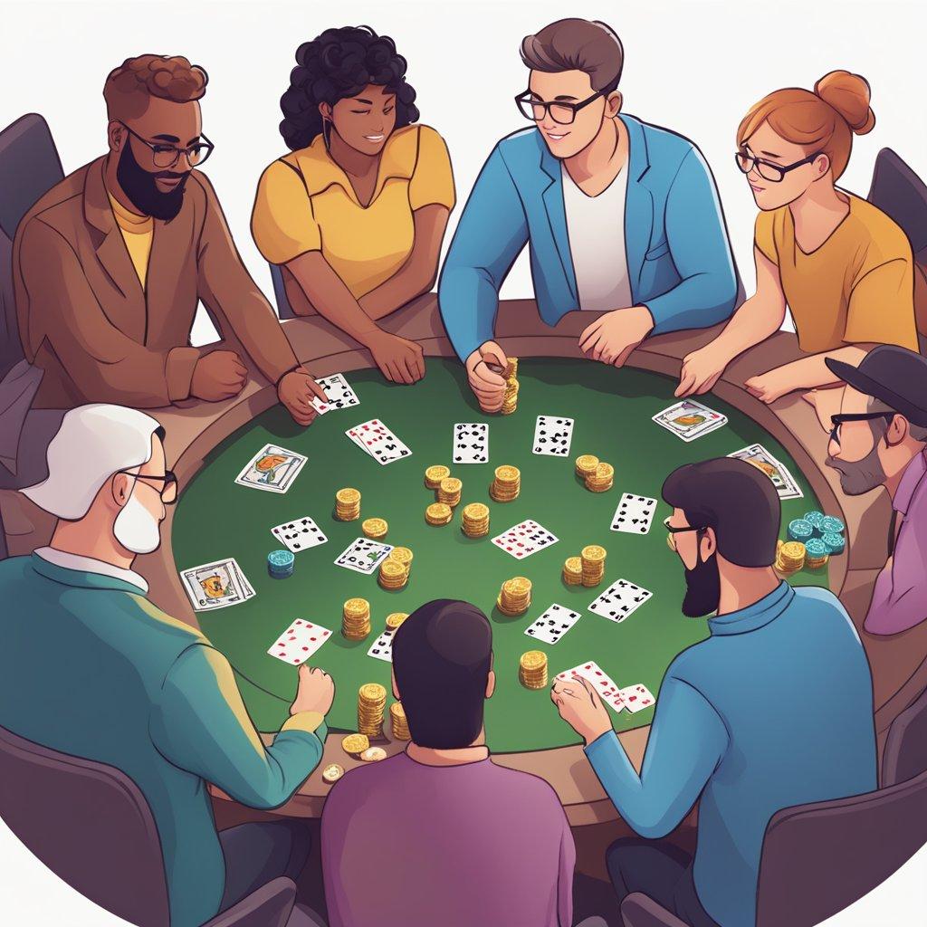 A group of diverse individuals gather in a circle, receiving support and resources for gambling addiction at an Australian online casino