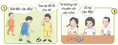 BÀI 11. EM XỬ LÍ BẤT HÒA VỚI BẠN BÈKHỞI ĐỘNGCâu hỏi: Đọc câu chuyện và trả lời câu hỏi: Tin đã giúp hai bạn xử lí bất hoà bằng cách nào?Giải nhanh:Tin đã khuyên hai bạn bình tĩnh nói chuyện với nhau.KIẾN TẠO TRI THỨC MỚICâu 1: Na xử lí bất hoà với bạn bè bằng cách nào?Kể thêm các cách xử lí bất hoà với bạn bè?Giải nhanh:Na xử lí bất hoà với bạn bè bằng cách:Cố gắng kiềm chế cơn nóng giận.Nhờ đến sự giúp đỡ của giáo viên.Giải thích cho bạn hiểu.Chân thành xin lỗi bạn.Một số cách khác để xử lí bất hoà: mua đền cho bạn đồ bị mình làm hỏng, nhờ bạn bè giúp đỡ,...Câu 2: Quan sát tranh và nếu các bước xử lí bất hoà với bạn bè?Giải nhanh:Giữ bình tĩnh, kiềm chế cơn nóng giận.Suy nghĩ và lựa chọn cách xử lí bất hoà tốt nhất.Xử lí bất hoà và làm lành với bạn.Câu 3: Kể lại câu chuyện và trả lời câu hỏi:Na đã làm gì khi thấy Tin và Bin bất hoà với nhau?Khi thấy bạn bè bất hoà, em nên làm gì?Giải nhanh:Na đã đứng ra để ngăn cản và đưa ra ý kiến để giải quyết vấn đề khi thấy Tin và Bin bất hoà với nhau.Khi thấy bạn bè bất hoà em nên khuyên các bạn bình tĩnh và cùng nhau đưa ra cách xử lí tốt nhất.LUYỆN TẬPCâu 1: Nếu là Tin, em sẽ xử lí bất hoà với bạn như thế nào?Giải nhanh:Tranh 1: Thay vì đổ lỗi cho bạn, em sẽ bảo Bin cùng mình tìm chủ nhân của chậu hoa, xin lỗi và đền bù nếu họ yêu cầu.Tranh 2: Nhờ cô giáo đến xem và quyết định ai đúng, ai sai.\Câu 2: Sắm vai Bin để giúp bạn xử lí bất hòa trong các tình huống sau:Giải nhanh:Tranh 1: Hỏi rõ mọi chuyện, lần lượt nghe hai bạn giải thích để xem ai đúng, ai sai.Tranh 2: Khuyên Cốm nhận lời xin lỗi của Na và khuyên Na đền cho bạn bộ bút màu mới nếu cần thiết.Câu 3: Xử lí tình huống:Giải nhanh:Tình huống 1: Em sẽ khuyên Na và Cốm nghĩ lại thật kĩ, tìm lại trong cặp sách, trên bàn học và ở nhà xem có để quên bút không.Tình huống 2:Em sẽ chủ động tìm Tin xin lỗi, nhận sai với bạn VẬN DỤNG