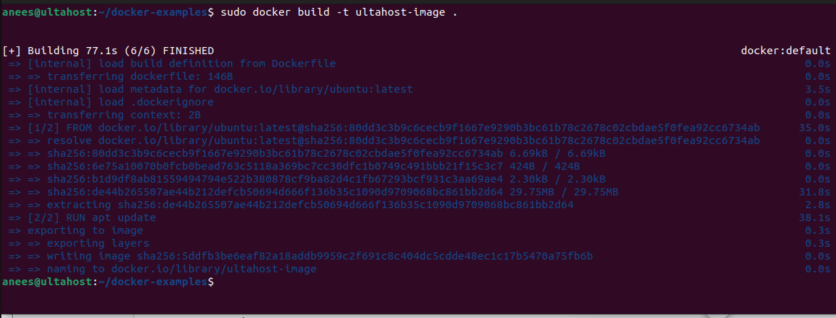 build the docker image