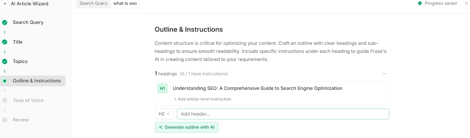 How to generate AI content on Frase 