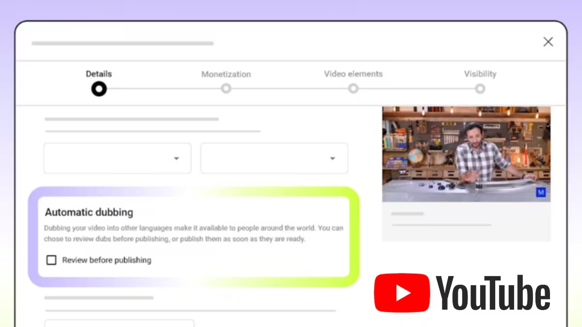 YouTube Auto-Dubbing Section