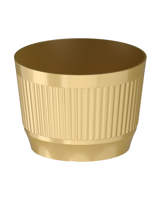 Tall pleated round orchid pot for 7–9 orchids – F231-24 – glossy plastic finish in multiple colors