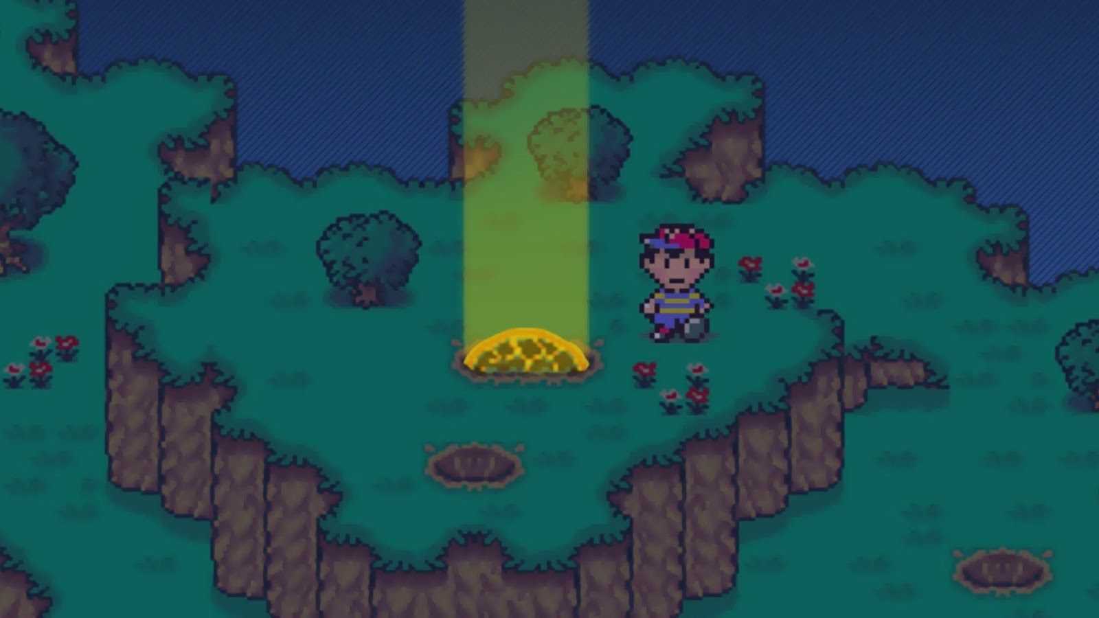 In-game picture of EarthBound with its characters, One of the best retro games on Steam