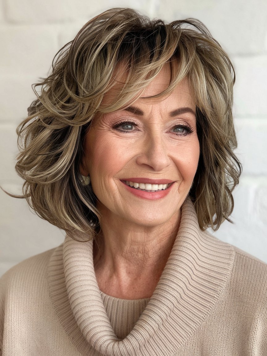 41- Highlighted Curly Bob