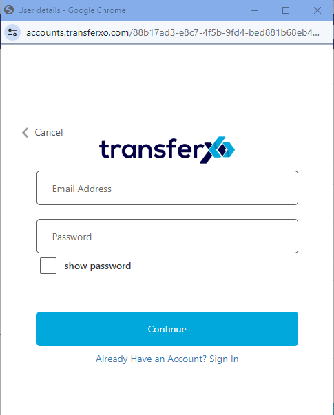 how to change your password on TransferXO 