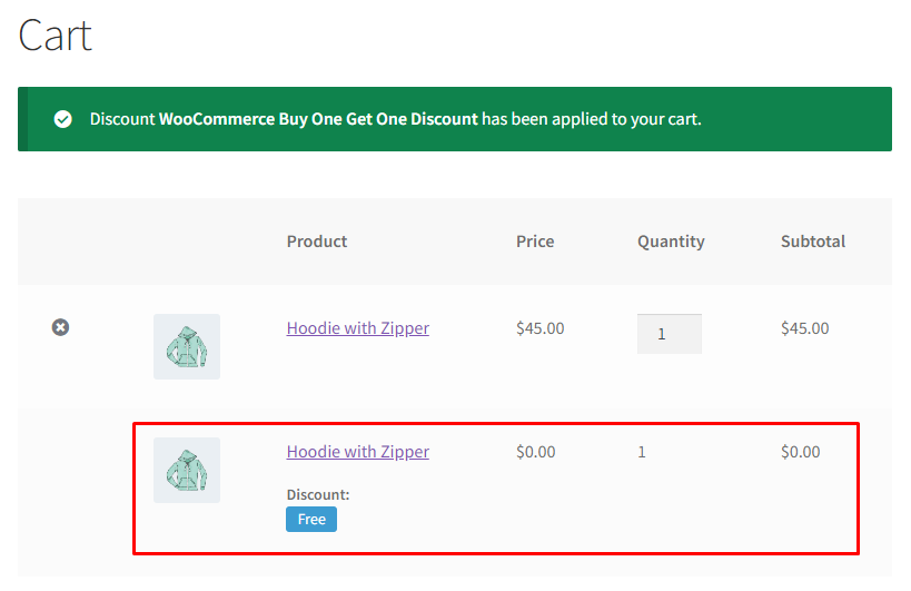 WooCommerce discount types