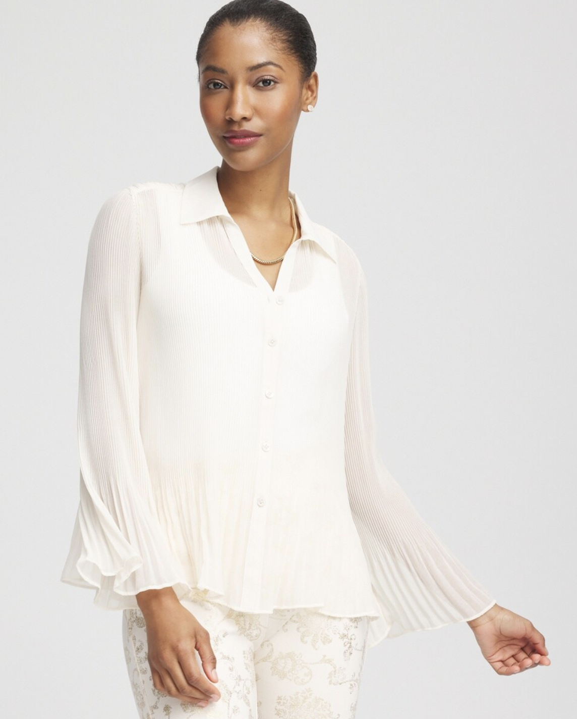 Sheer Pleated Blouse from Chico’s