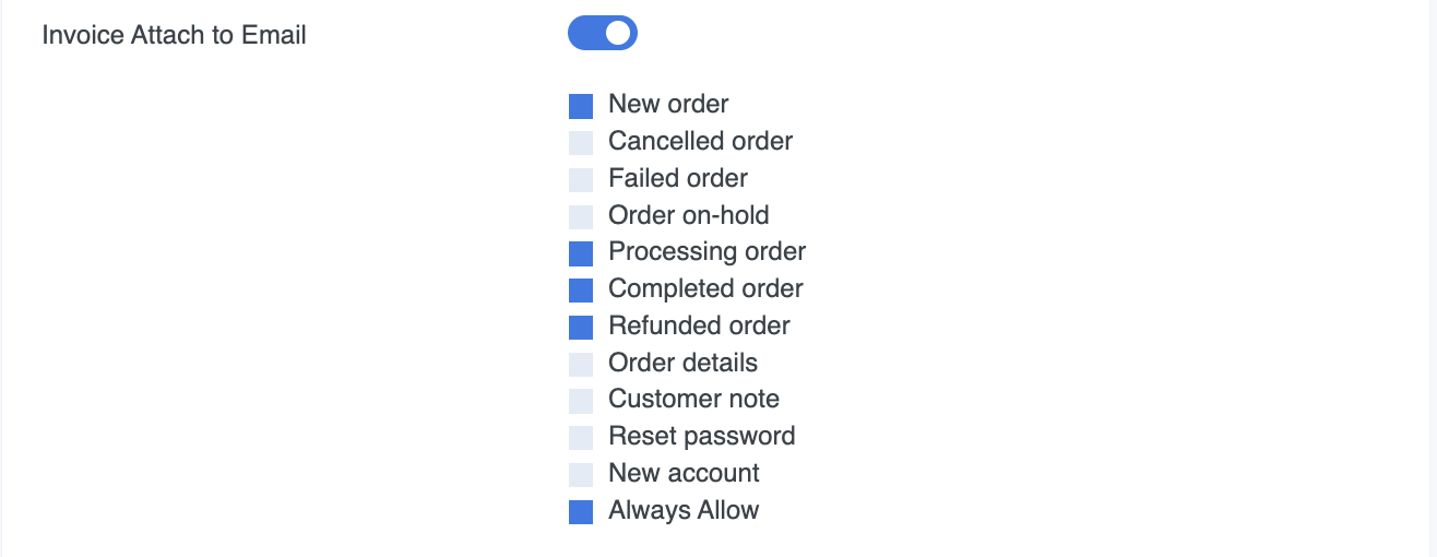 select orders for invoice mail