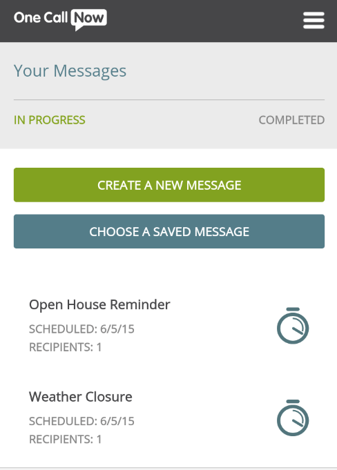 One Call Now dashboard